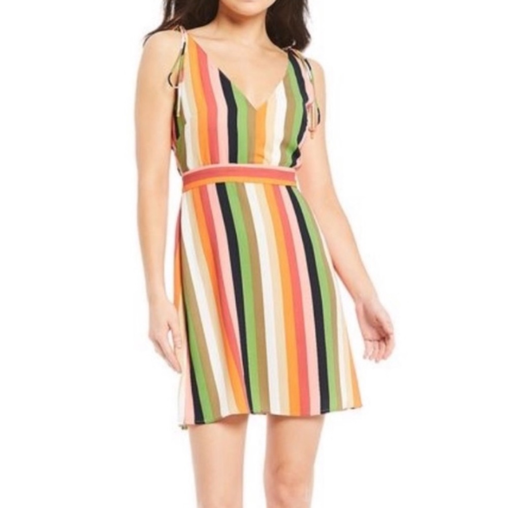 Gianni Bini Danielle Tie Shoulder Stripe Tank Dress